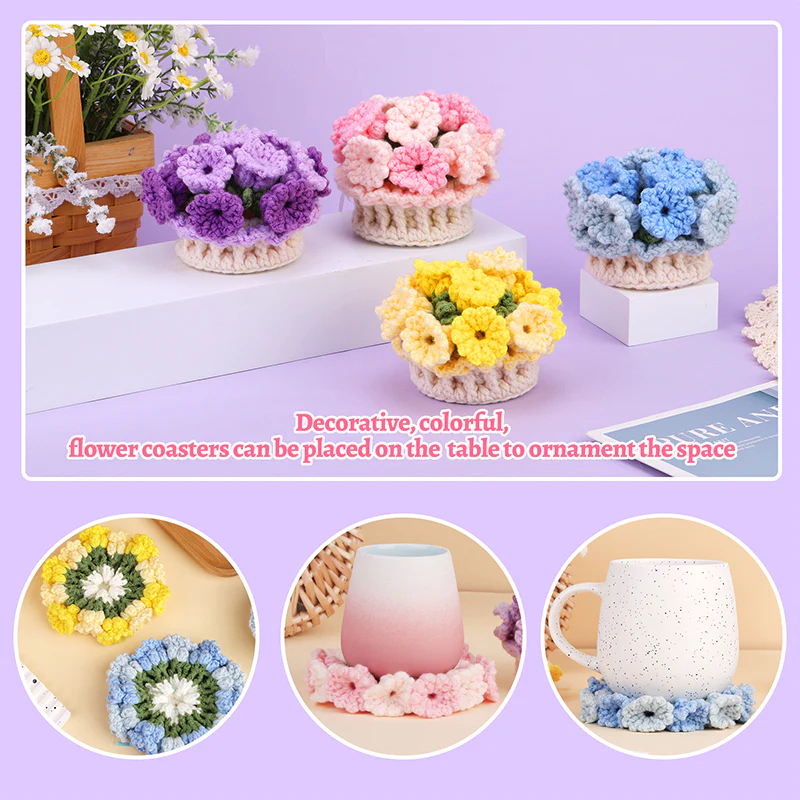 🔥Last Day 50% OFF🔥Crochet Flower Kits Coasters For Beginners📦BUY 2 GET 10% OFF & FREE SHIPPING NOW