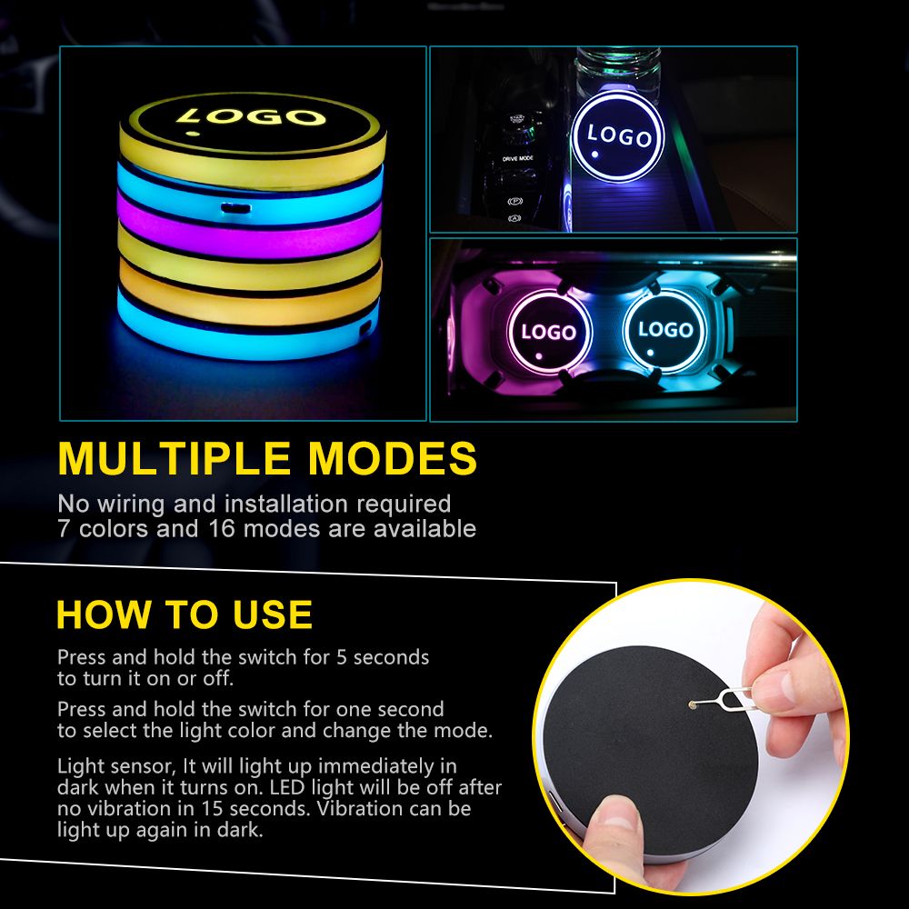 🚗Rainbow Light LED Car Coaster
