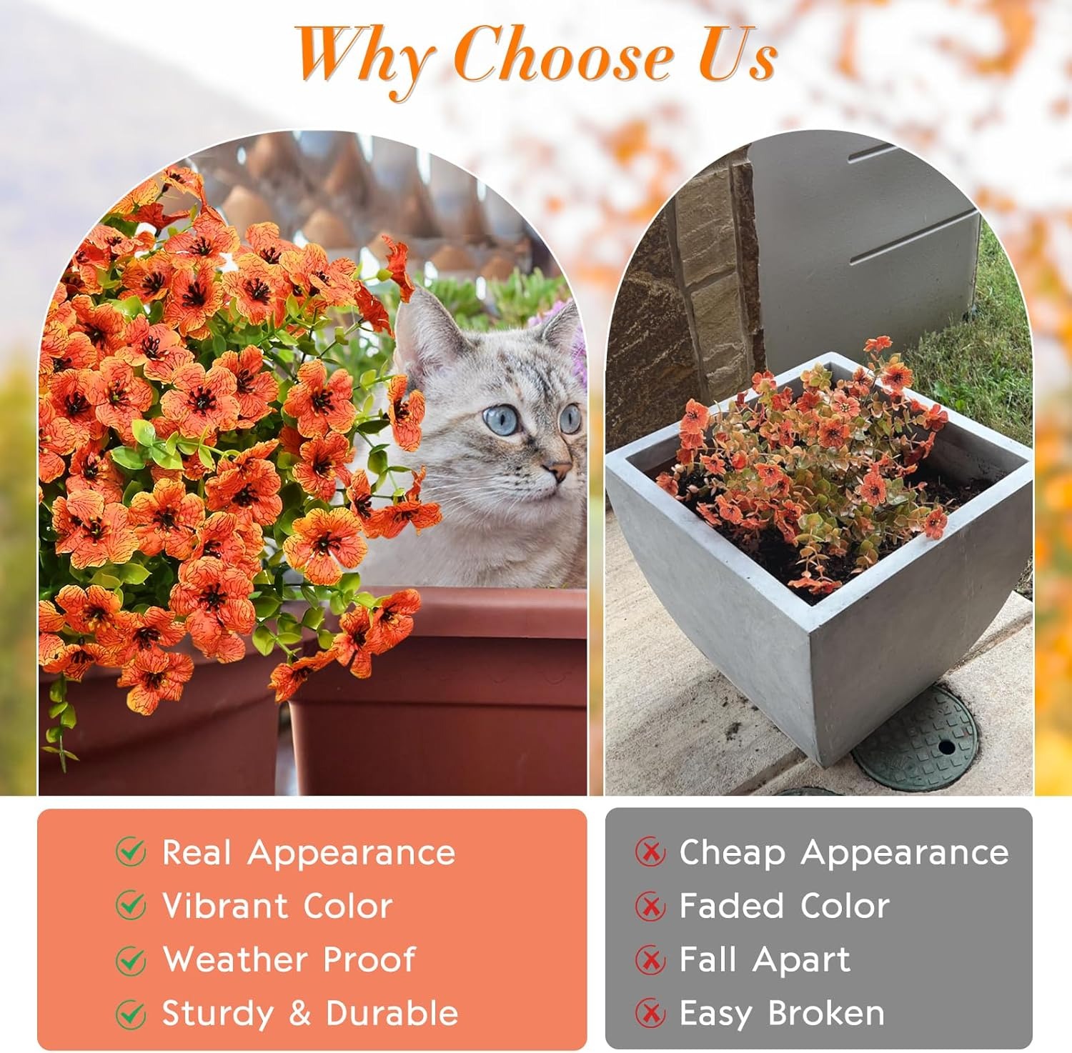 🏆Last Day 49% OFF⚡Artificial Fall Flowers UV Resistant Fake Outdoor Plants
