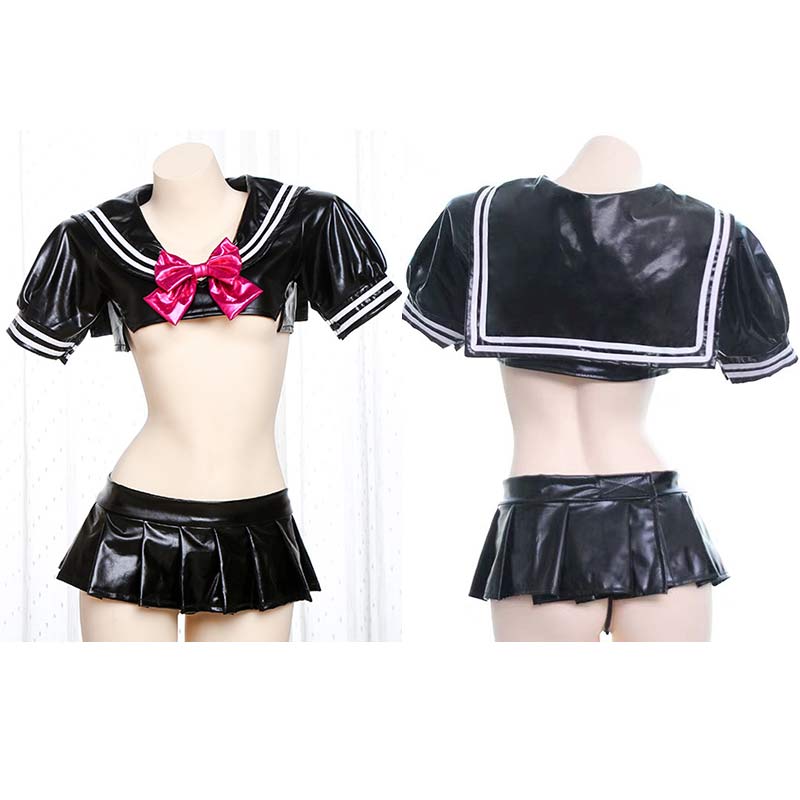 Bow Knot Sailor Collar Uniform Lingerie Set