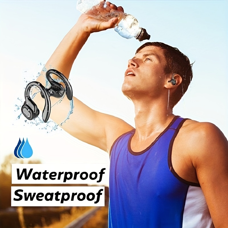 True Wireless Earbuds, TWS Earphones With Mic, Sport Earhook Headset, Stereo In Ear Headphones With LED Display Charing Case