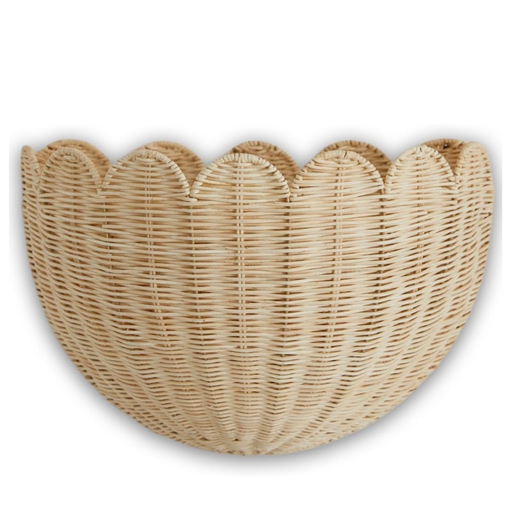 🔥On Sale🔥Scalloped Wicker Wall Basket - Hand Woven Basket