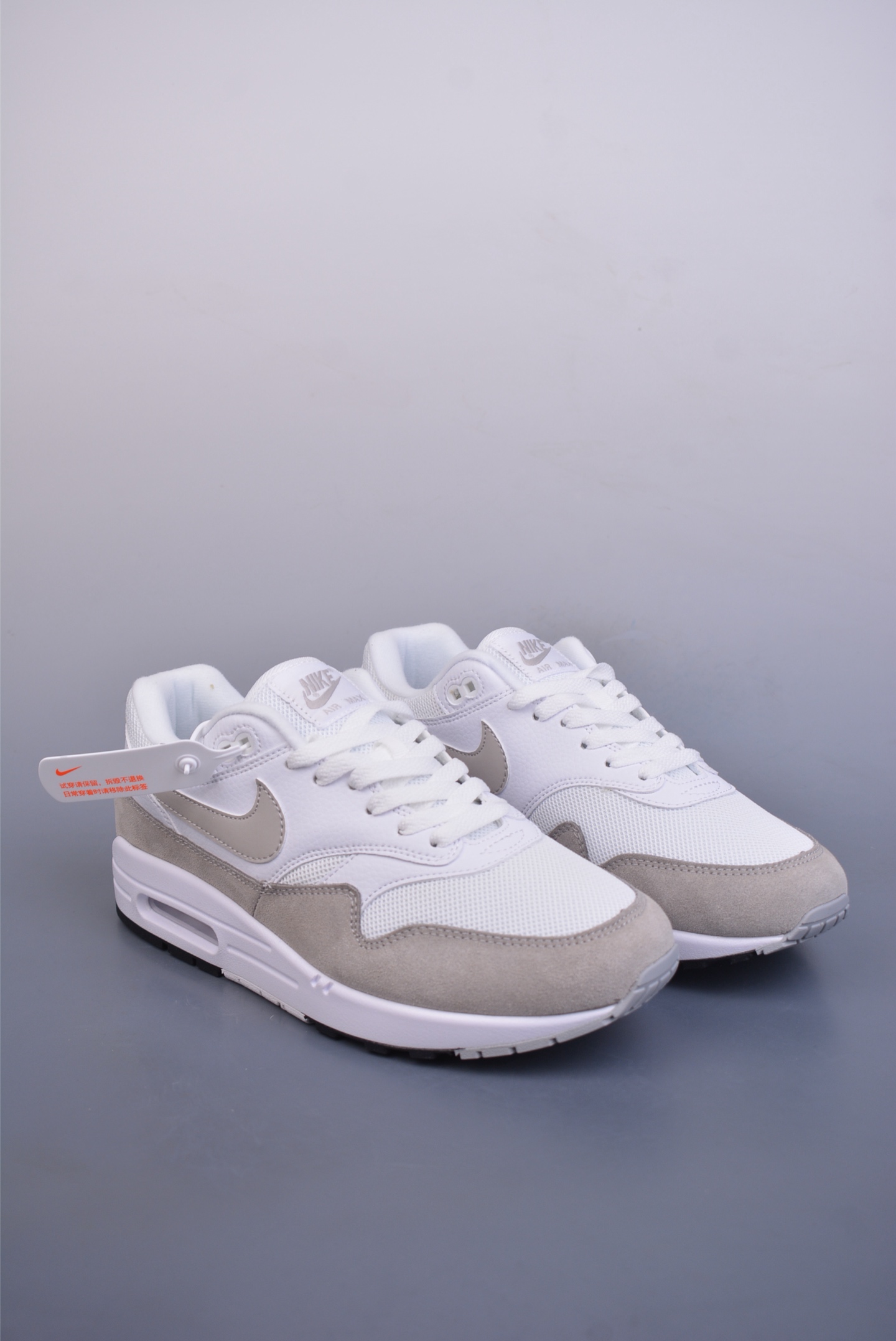 Nike Air Max 1 87 Original Series Running Shoes White and Gray AH8145-110