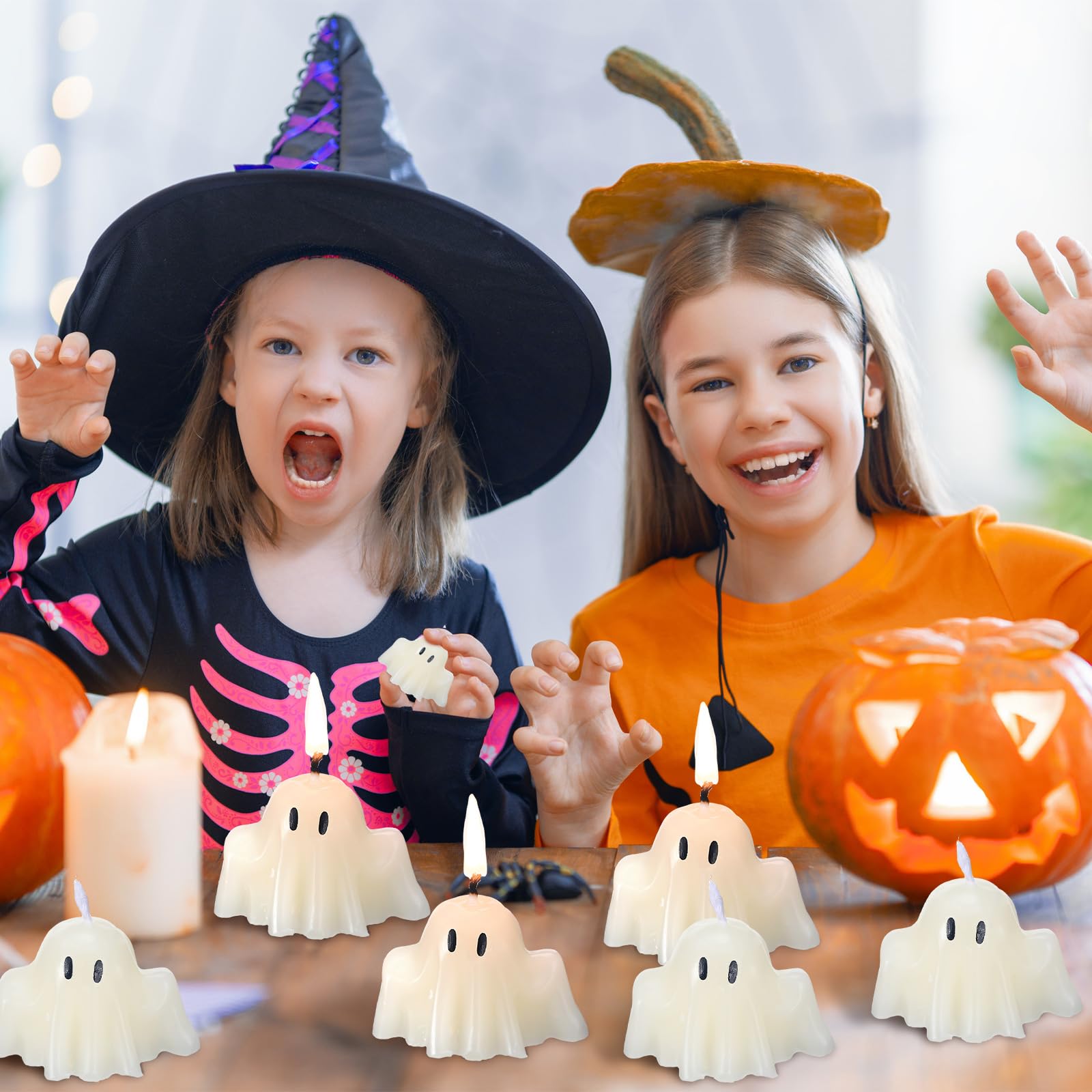 🔥ON SALE🔥 5 Pieces White Halloween Decor Candles👻