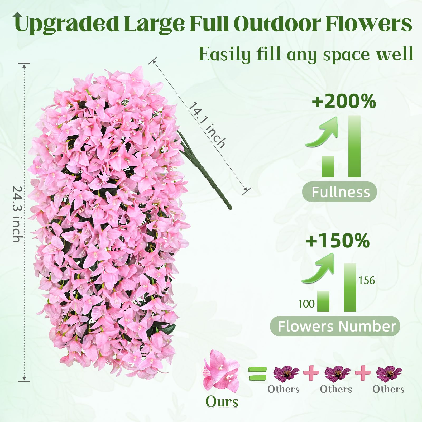 🔥ON SALE - 45% OFF🔥Realistic Faux Silk Bougainvillea Flowers, - UV resistant, Waterproof, Windproof