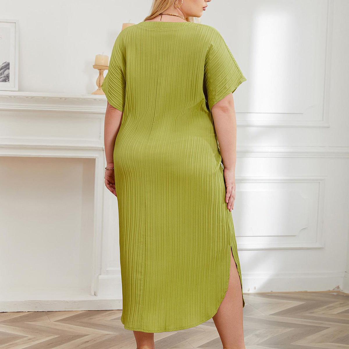 Plus Size Pajamas Women Plump Girls Loose One Sleeve Nightdress Can Be Worn outside