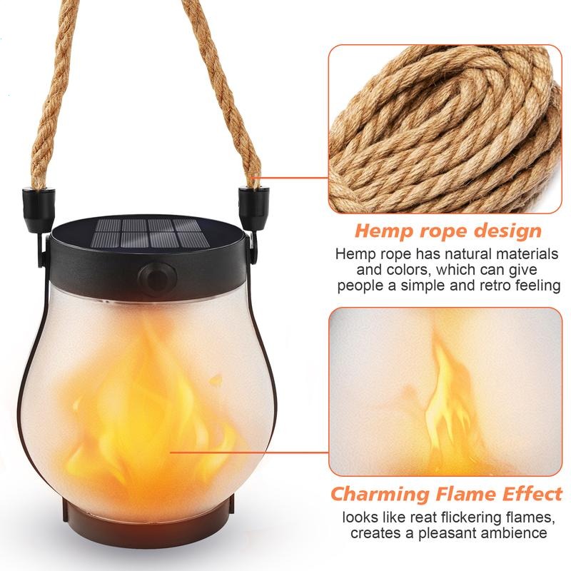 💥ON SALE💥Flickering Flame Garden Solar Lights with Dual Charging USB & Solar