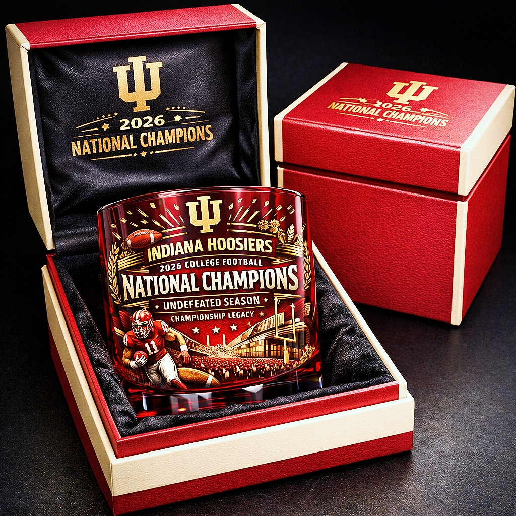 Indiana Hoosiers 2026 National Champions Whiskey Glass