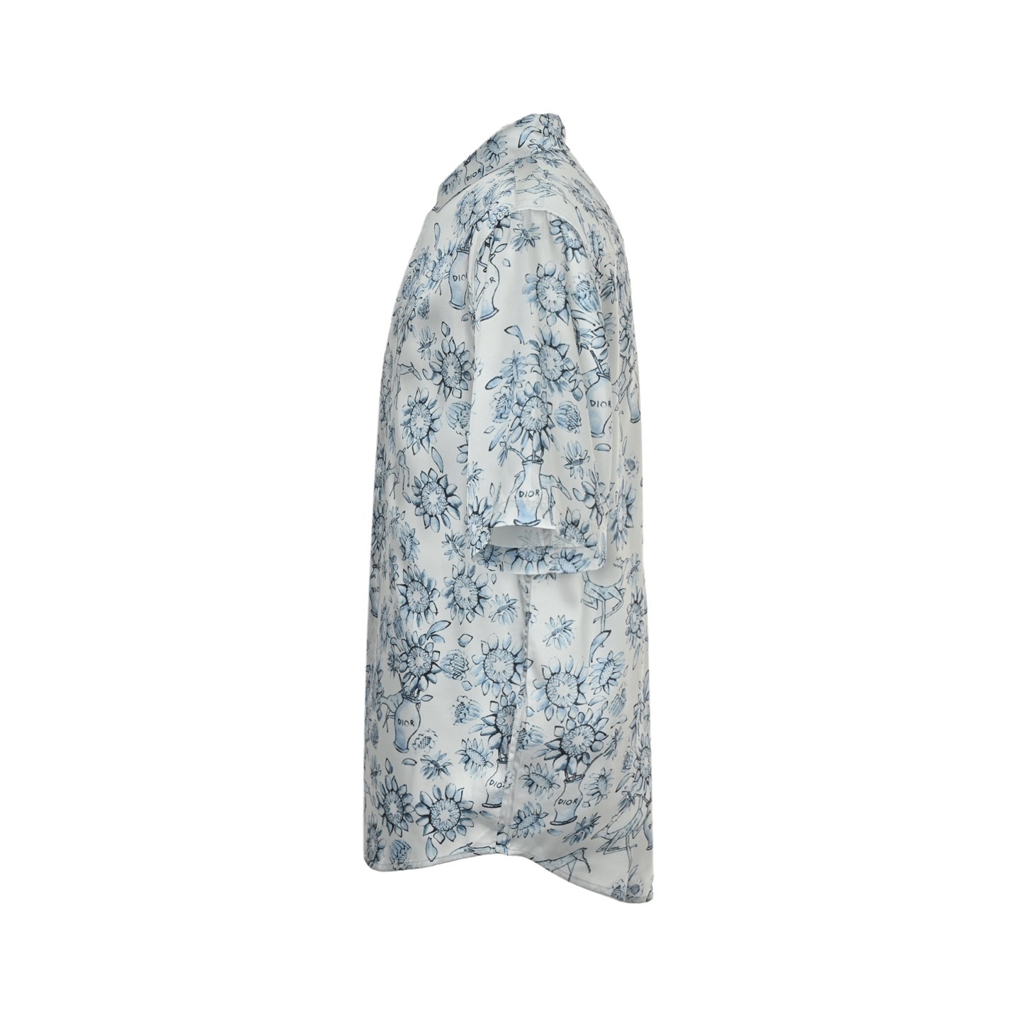 Dior 25ss floral and animal print short-sleeved shirt