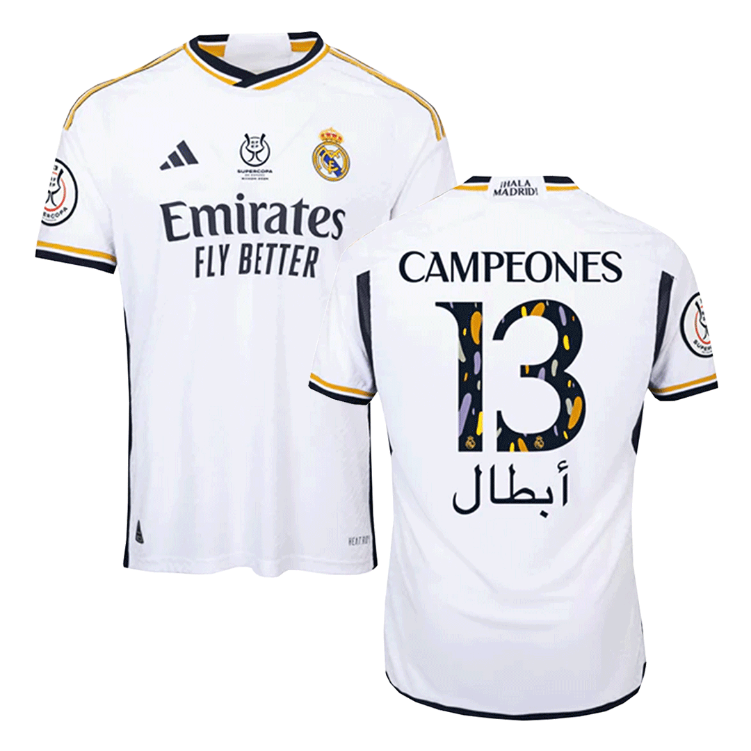 Authentic Real Madrid CAMPEONES #13 home football shirt 2023/24