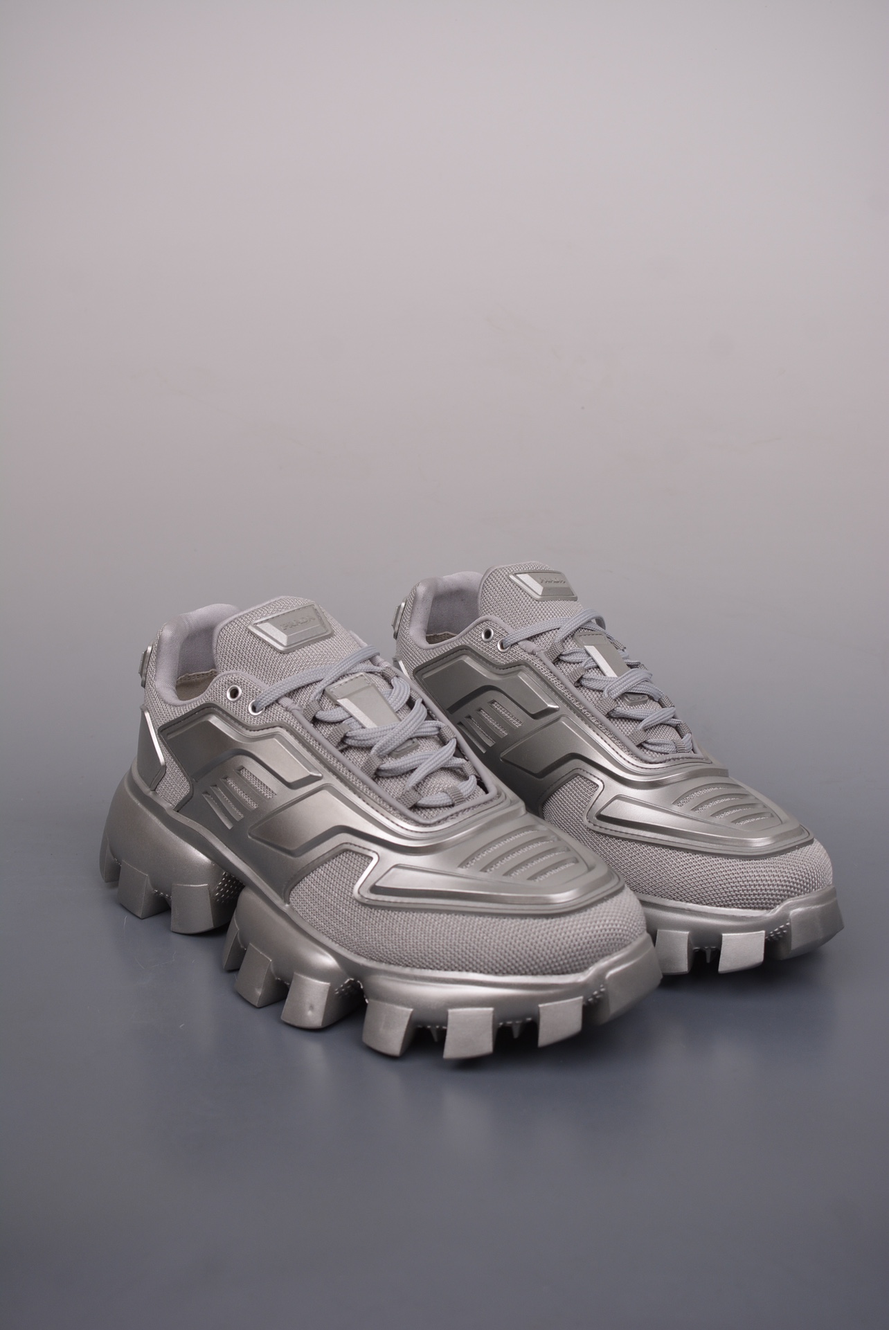 Prada Cloudbust Thunder Low Sneakers Metallic Silver 2EG293_3KZU_F0118