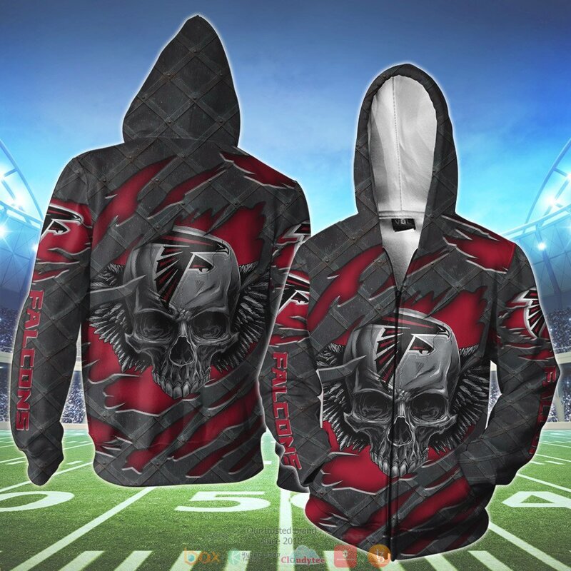 ATLANTA FALCONS WINGS SKULL 3D HOODIE