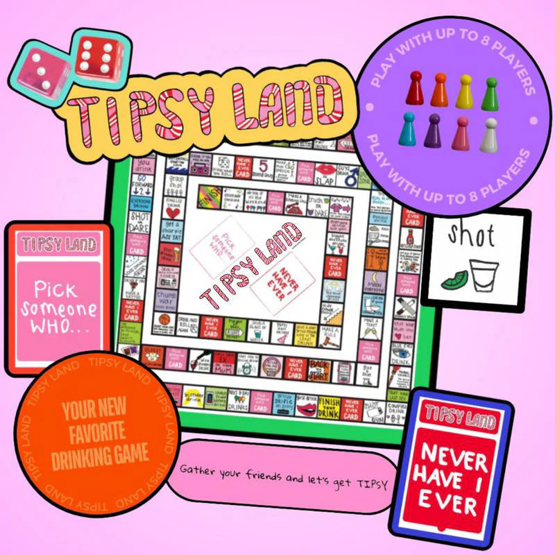 On Sale🔥Tipsy Land Bachelorette Party Game - Fun Drinking Game for Friends