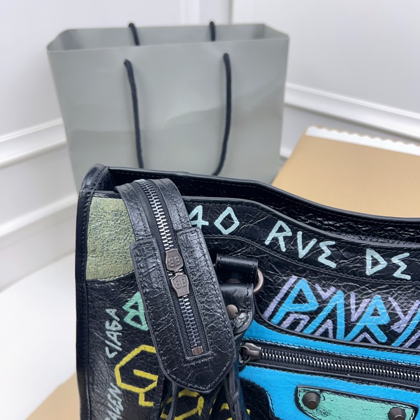Balenciaga Mini City Graffiti Tote Bag