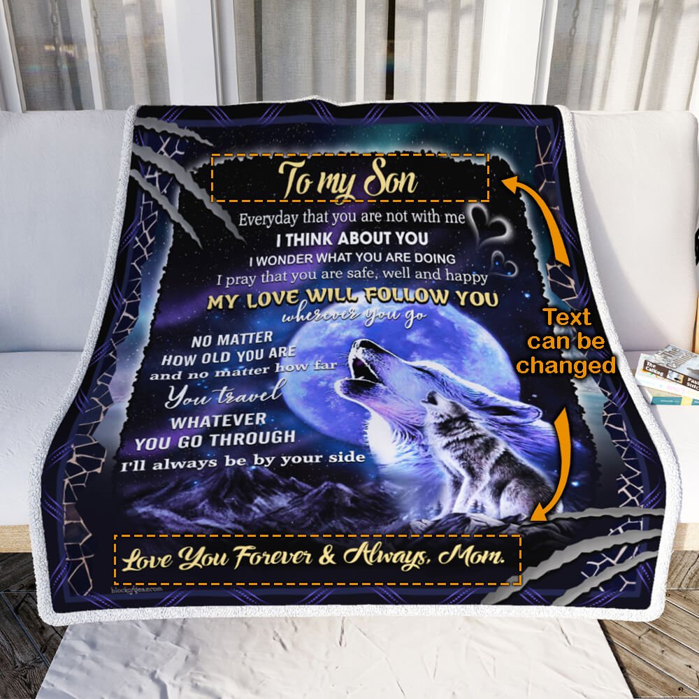 Personalized My Wolf Sofa Throw Blanket