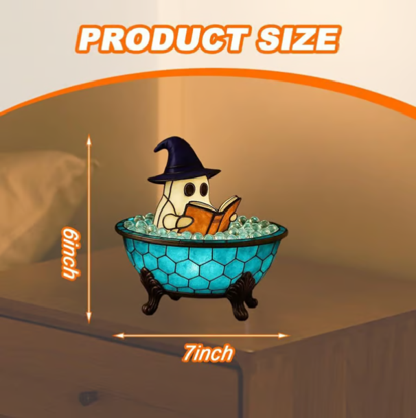 Cute Ghost Lamp – Your Spooky, Cozy Reading Buddy! 🦇📖