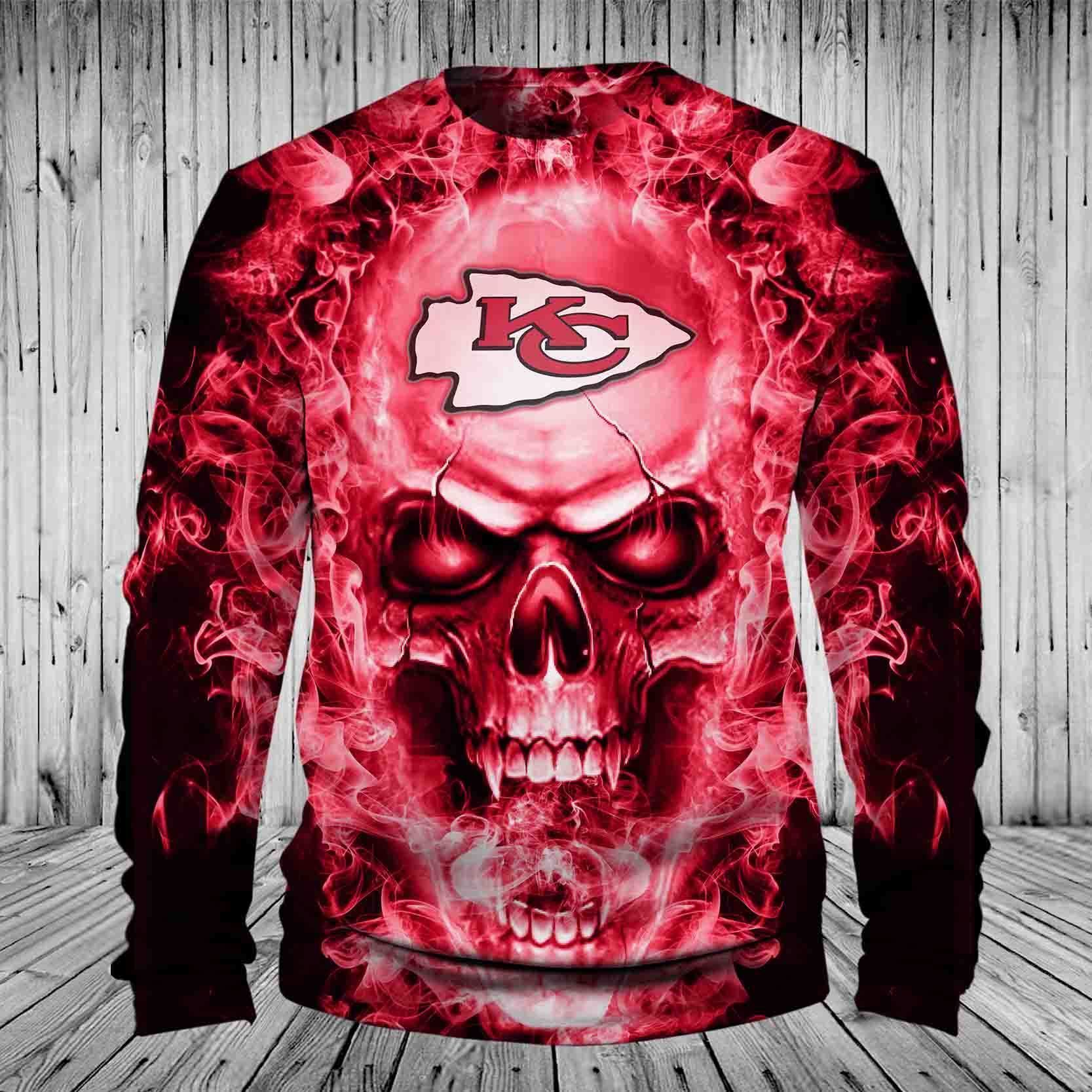 CHIEFS HOODIE 3D SKULL 81