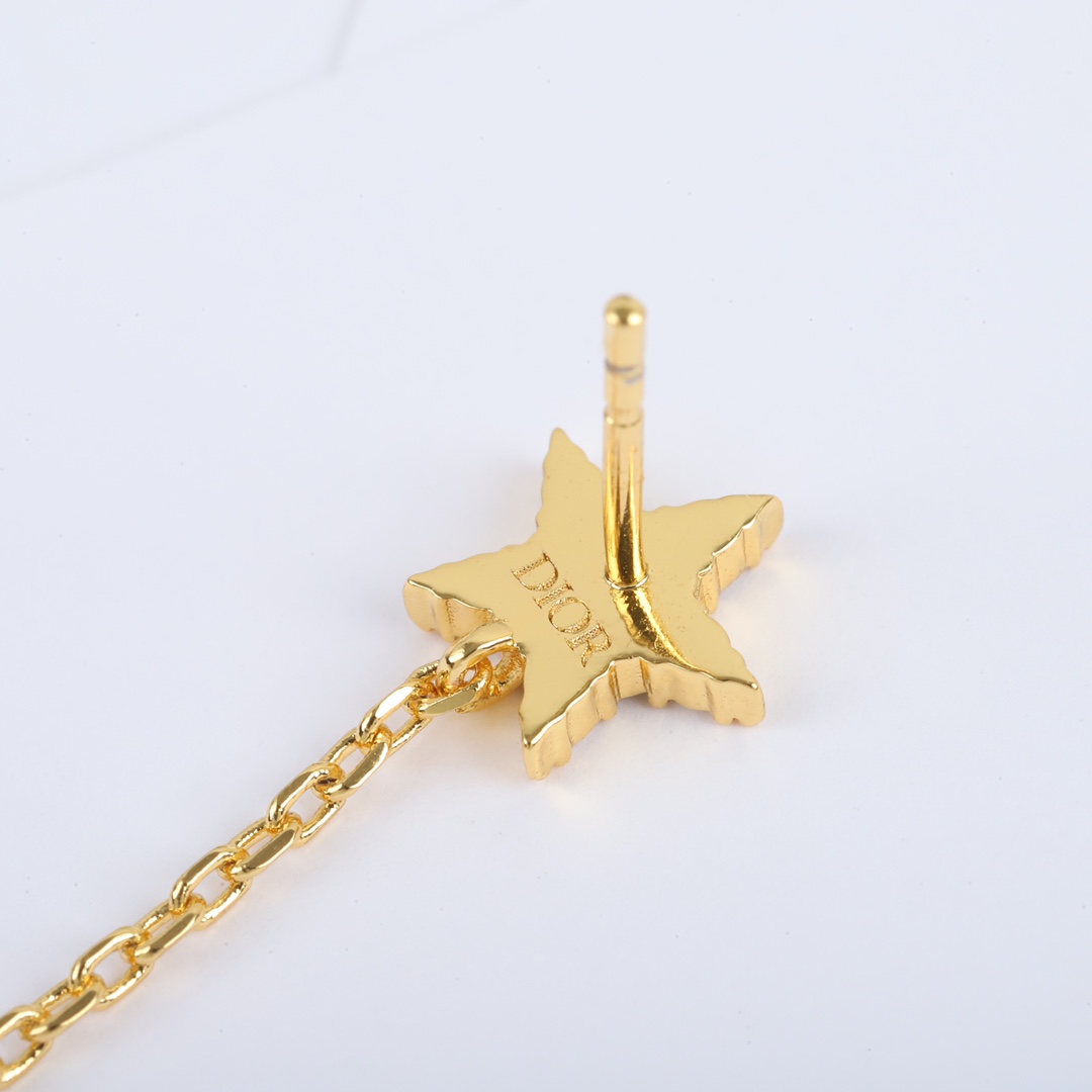 Dior cute deer rhinestone long earrings