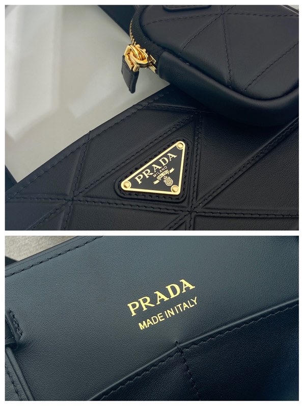 Prada Geometric Line Medium Tote Bag 1BG545