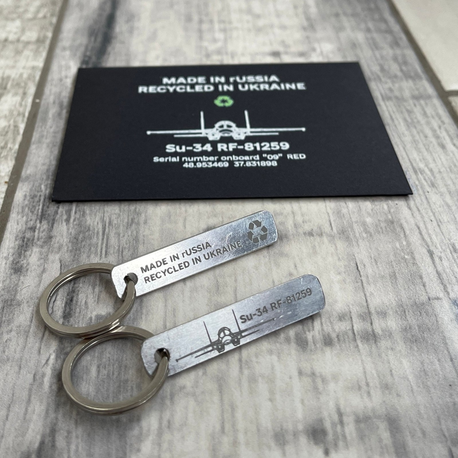 Russian SU-34 RF-81259 Plane Remnant Keychain