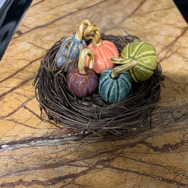 🎃Hand Made Ceramic Mini Miniature Pumpkin