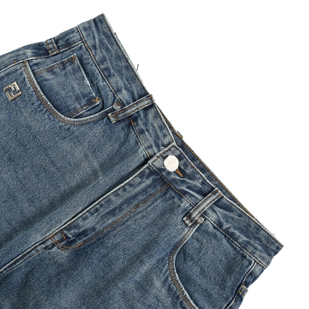Fendi 24ss Metal FF Denim Pants