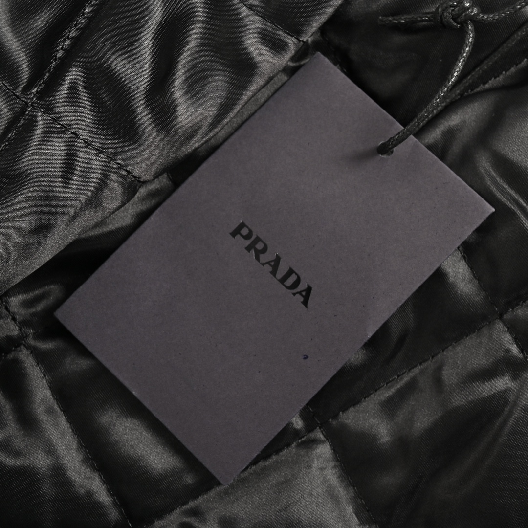 Prada 24Fw triangle logo thin cotton baseball jacket