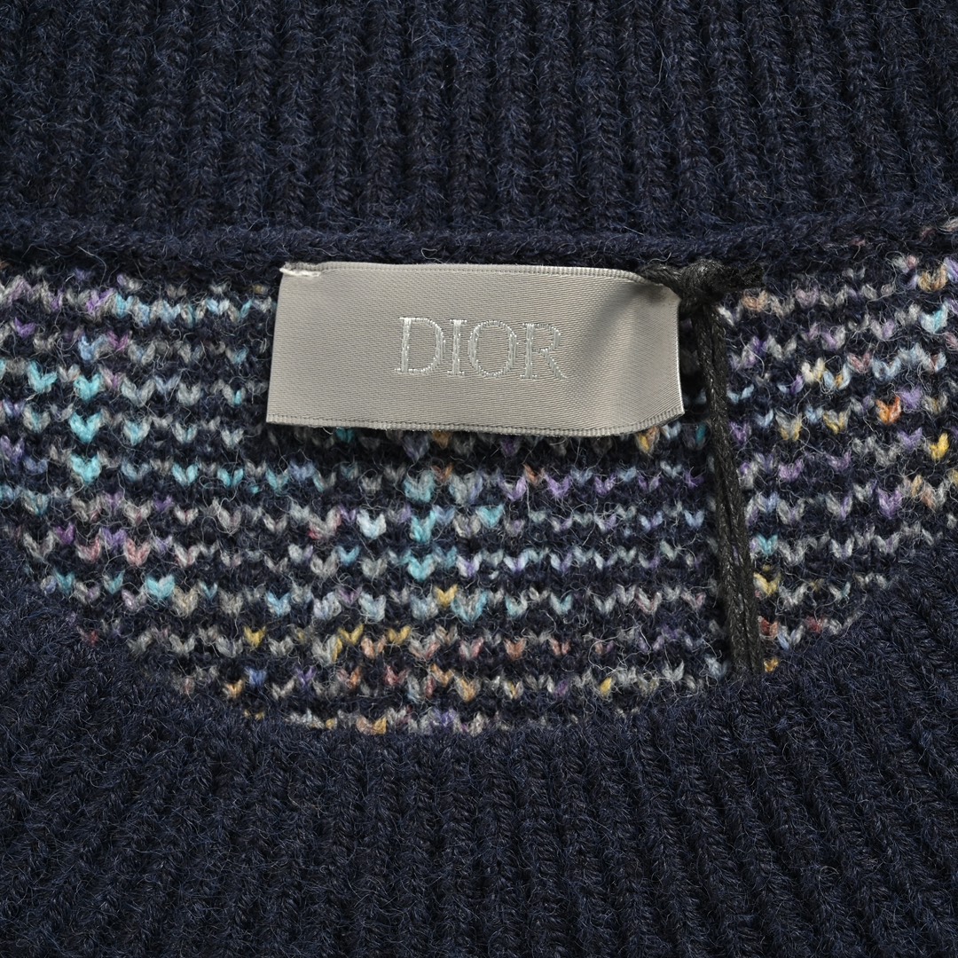 Dior 24Fw all-over monogram jacquard crew neck sweater