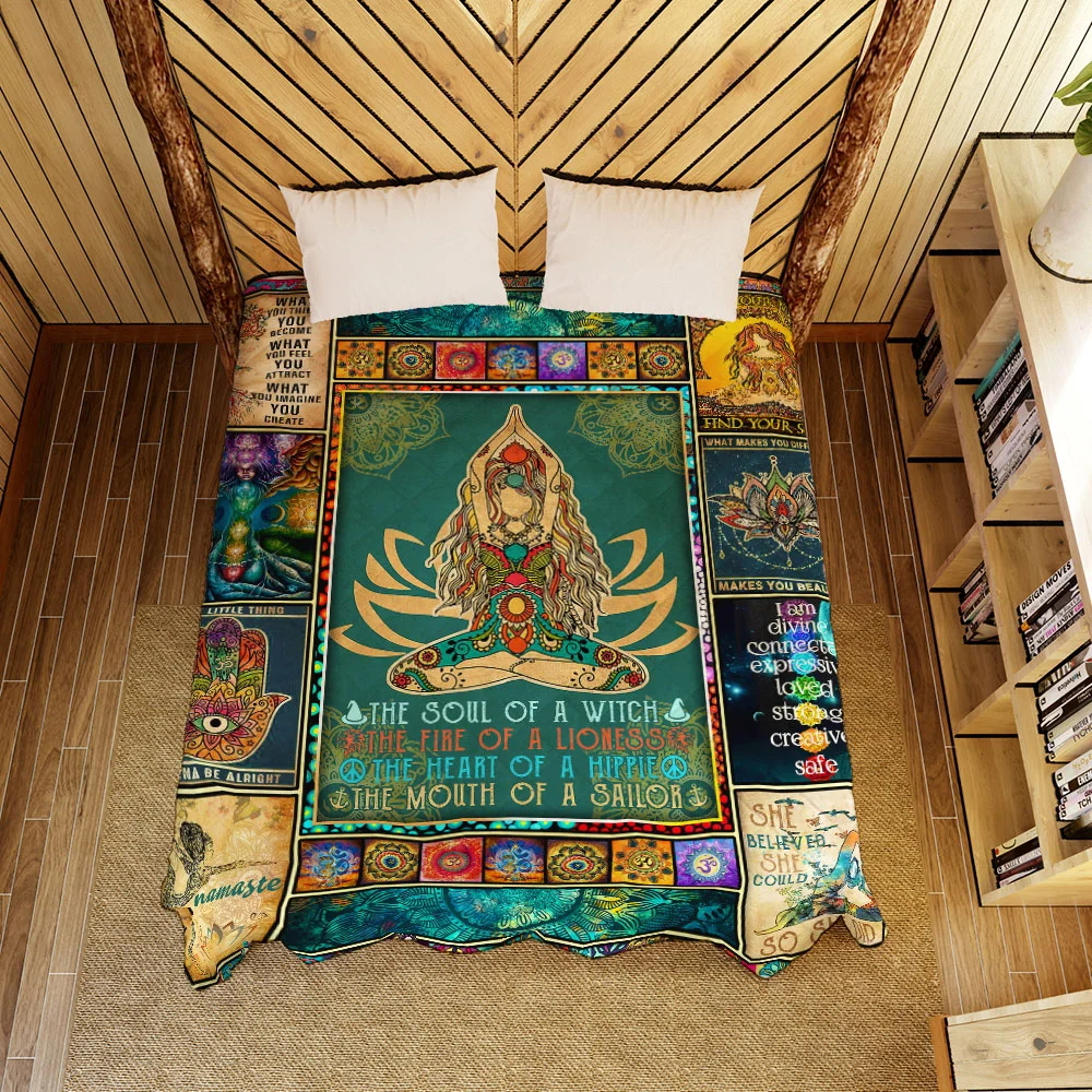 Yoga Namaste Quilt Blanket