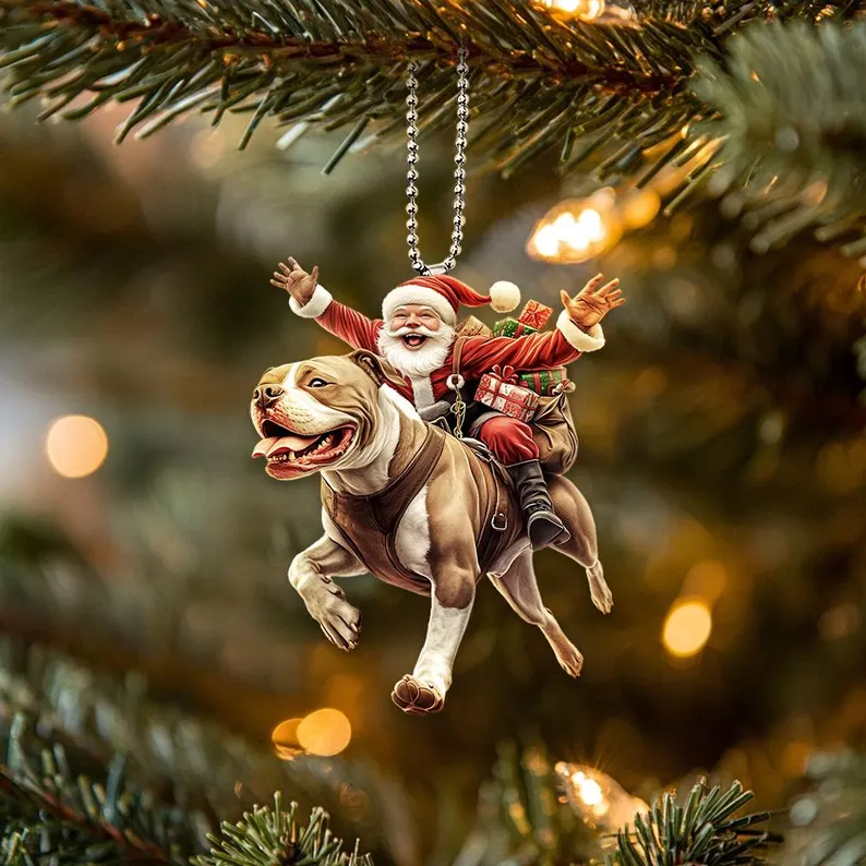 Santa and Animal Ornament
