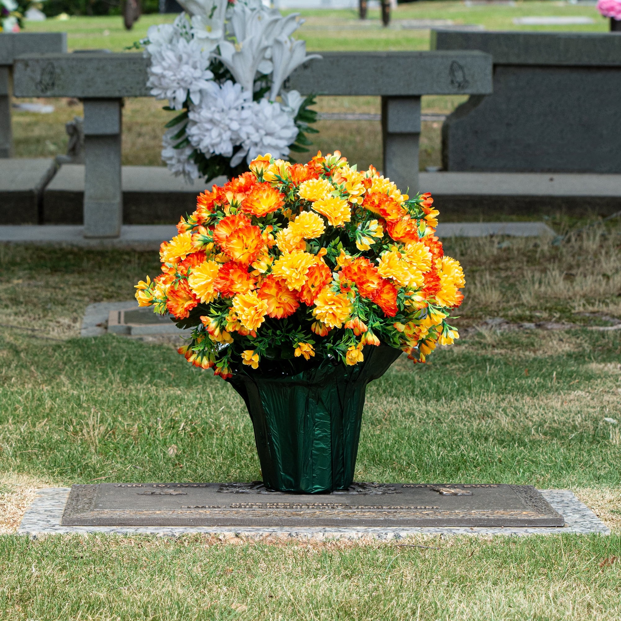 🏆Flash Sale⚡Artificial Flowers Sunset Garden Mums Bouquet Decoration - UV resistant, Waterproof, Windproof