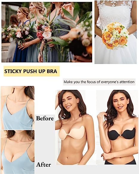 (🔥Last Day Promotion-SAVE 50% OFF)Strapless Reusable Sticky Invisible Push-Up Bra-BUY 2 GET 10% OFF & FREE SHIPPING