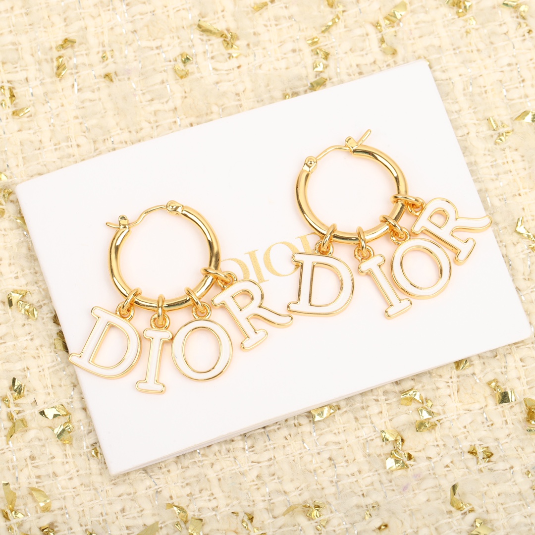 Dior Alphabet Pendant Earrings