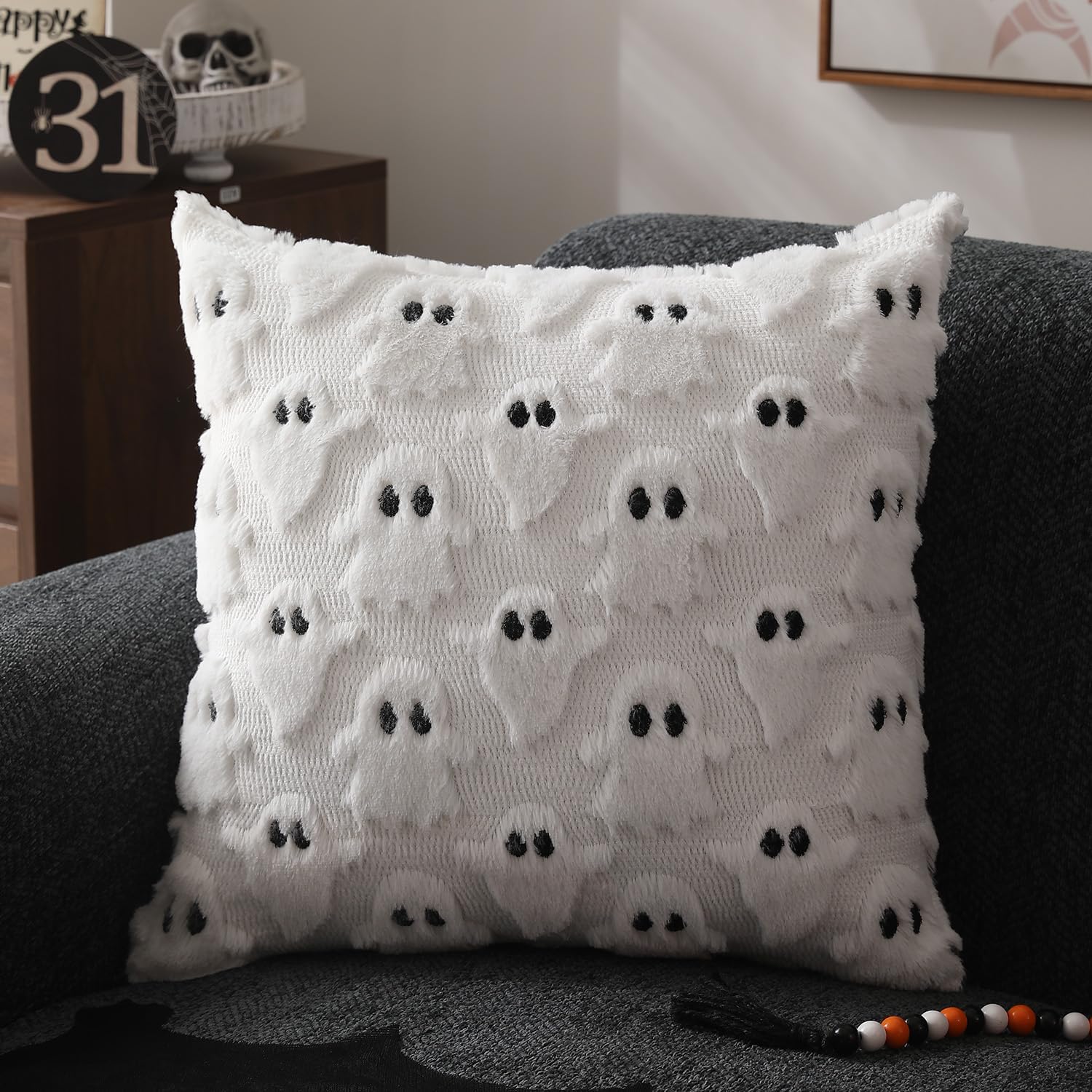 🍁Fall Decorations👻Soft Plush Fur Wool Throw Pillow Cases