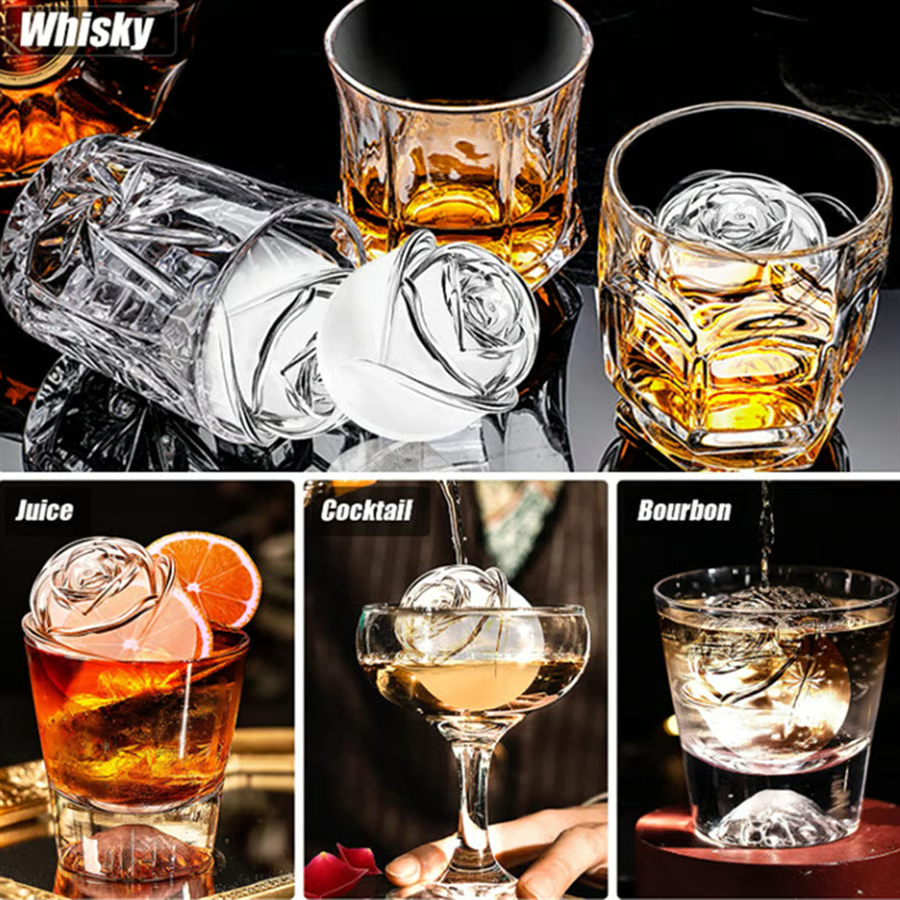 3D Rose Shape Ice Cube Mold🌹Party Cocktail Goodies