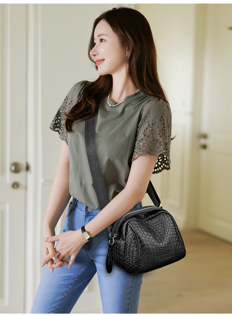 🔥Last Day 50% OFF🔥🌟Hand Weaving Large Capacity Cowhide Shell Bag👜