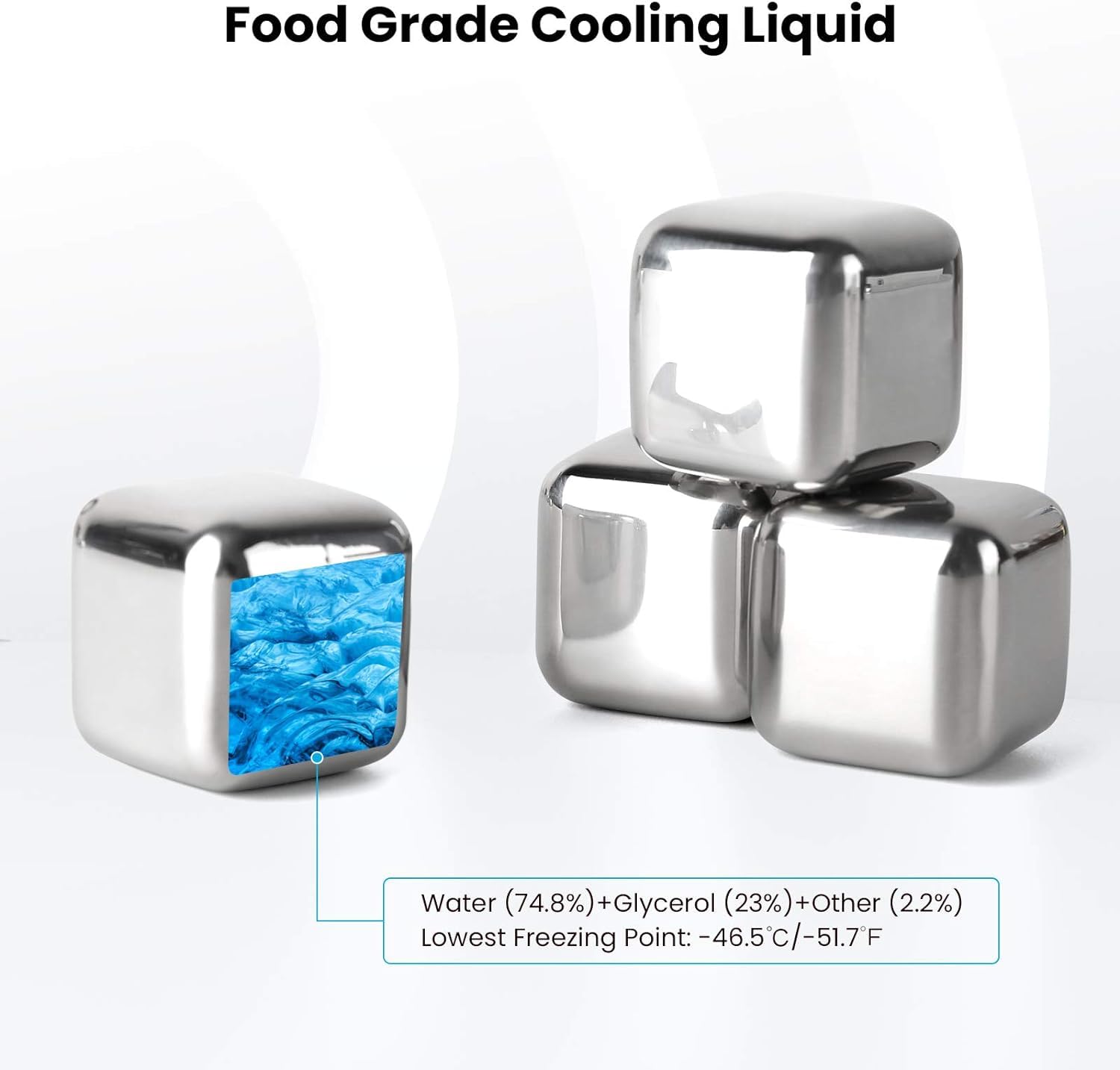 👍Summer Hot Sale 60% OFF💥Reusable Ice Cube for Drinking-Stainless Steel Chilling Rocks