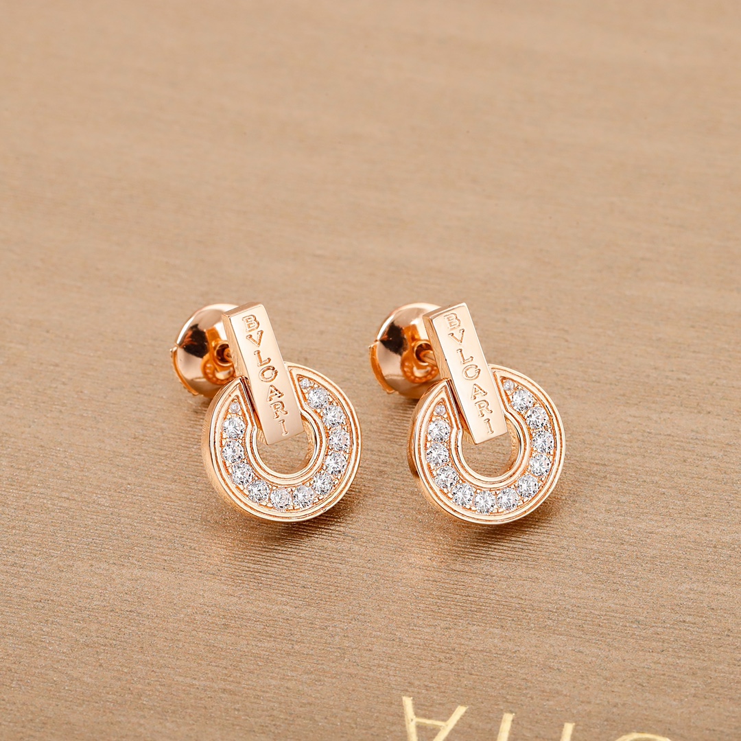 Bulgari hoop diamond earrings