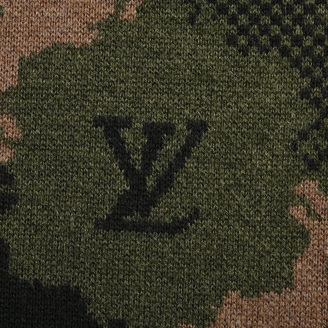 Louis Vuitton 24Fw Western denim jacquard camouflage knit jacket