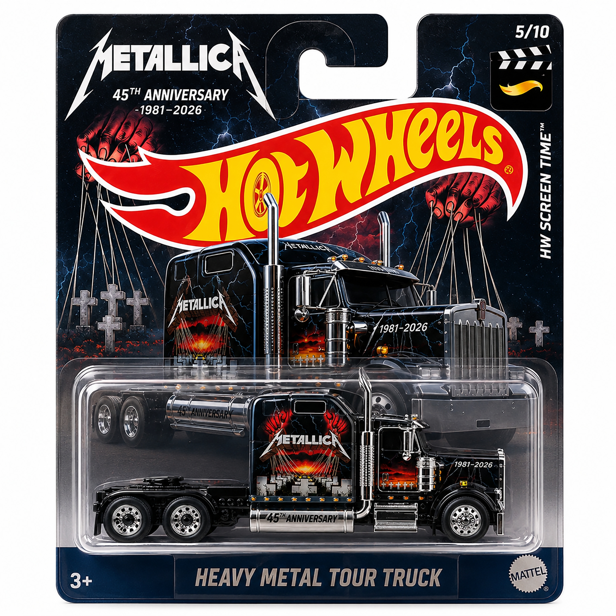 🤘Hot Wheels Metallica 45th Anniversary Master of Puppets Heavy Metal Tour Truck