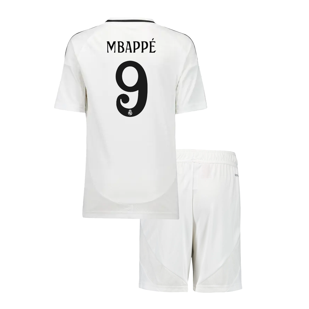 MBAPPé #9 Real Madrid Home Kids Football Jersey Kit (Shirt+Shorts) 2024/25