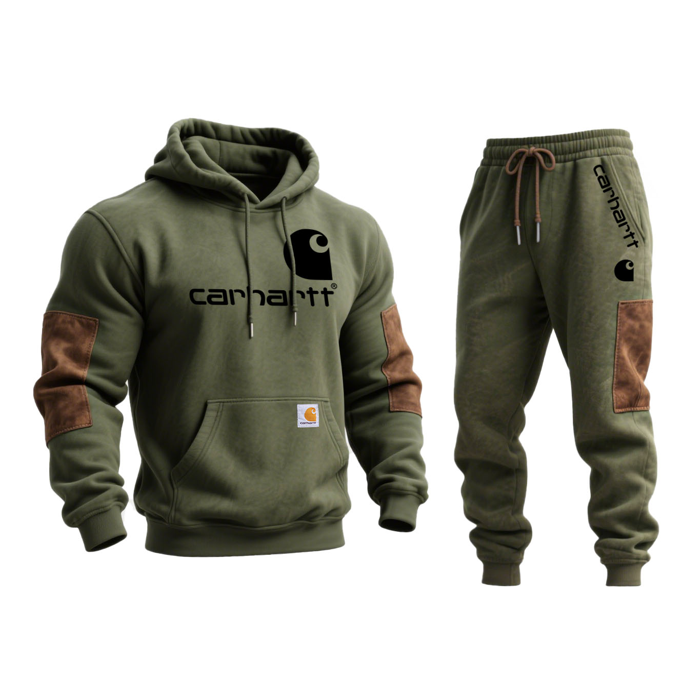 Carhartt Olive Green Hoodie and Sweatpants Set