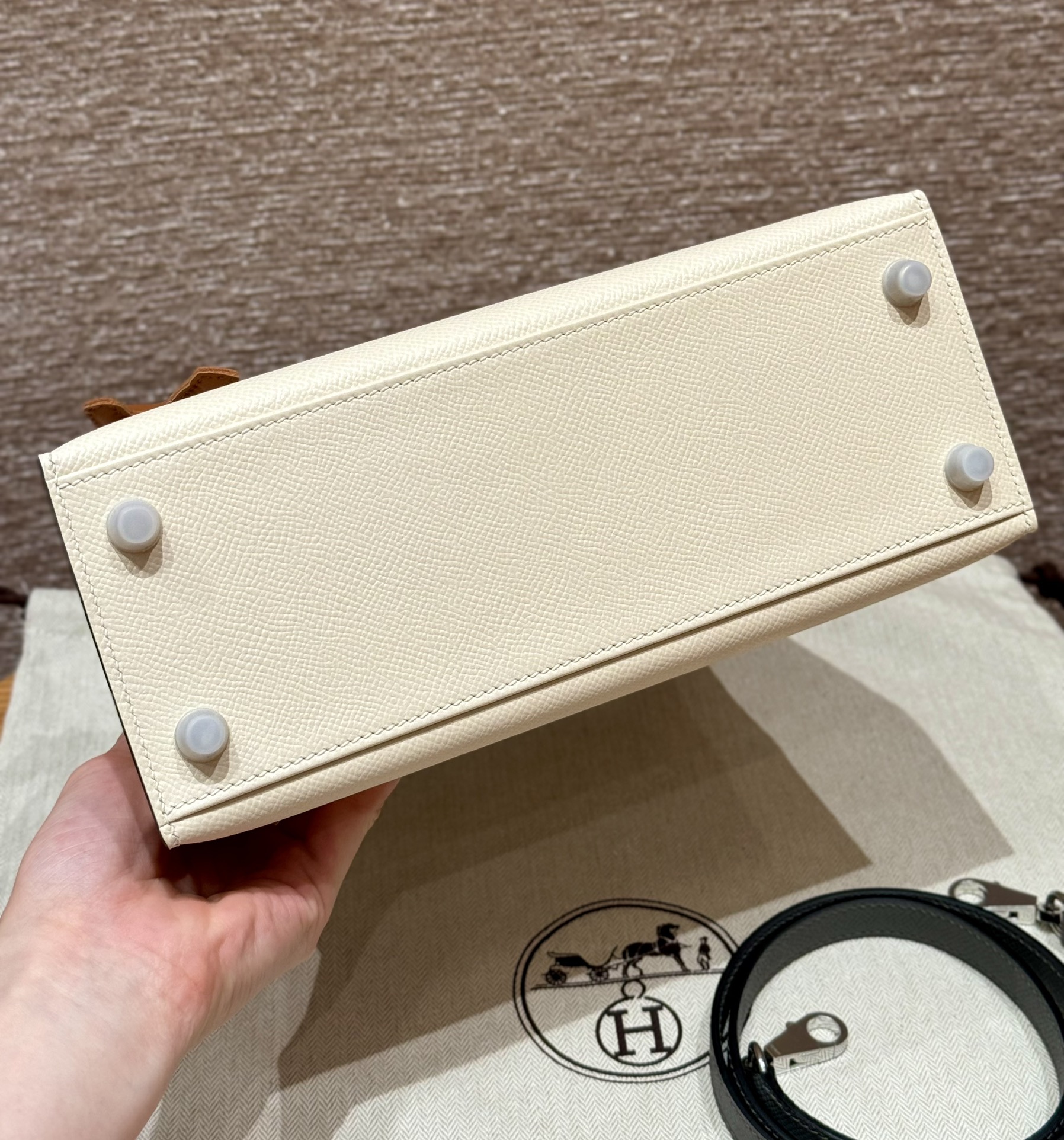 Hermes Kelly 10Craie0Mchai0LGris Mayer Handbag (Handmade Custom)