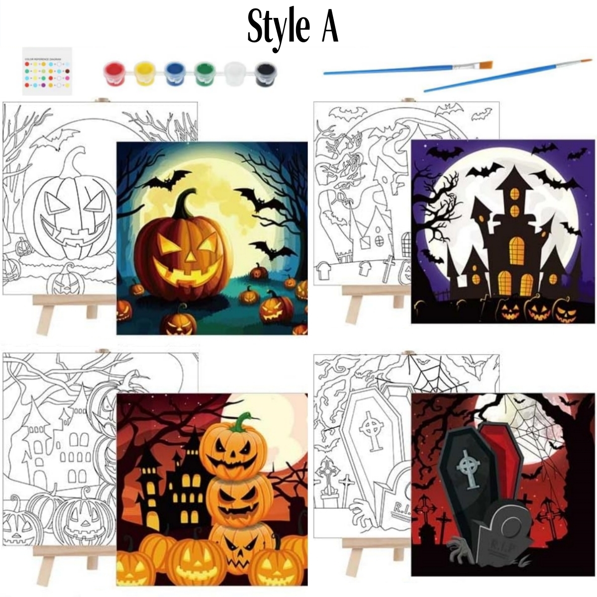 Last Day 50% OFF👻Set of 4 pcs Halloween Paint Sets
