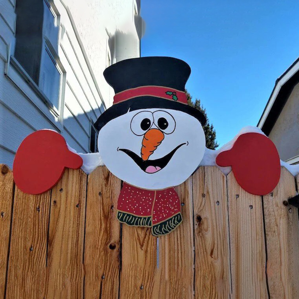 (🔥Early Christmas Sale- SAVE 50% OFF)Christmas Yard Art Fence Peeker-BUY 3 GET 10% OFF & FREE SHIPPING