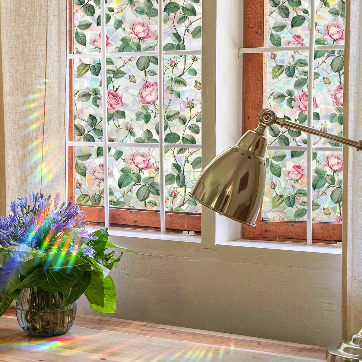 🔥On Sale🔥Stained Floral Pattern Glass Window Film