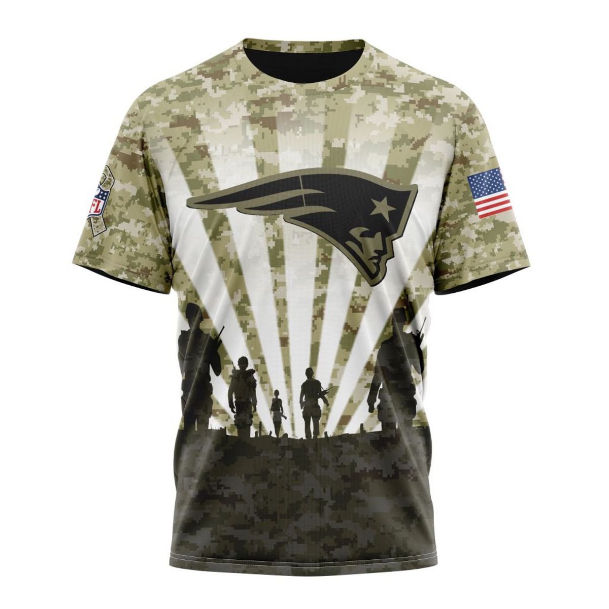 NEW ENGLAND PATRIOTS 3D HOODIE HONOR VETERANS