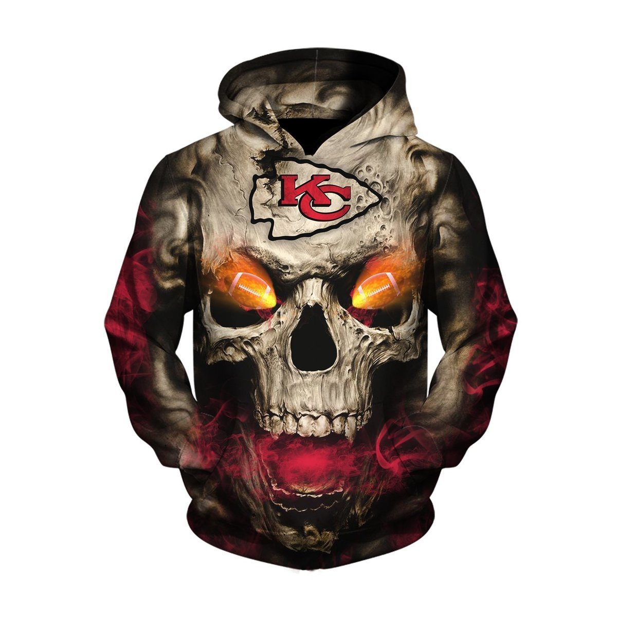 CHIEFS HOODIE 3D SKULL 01