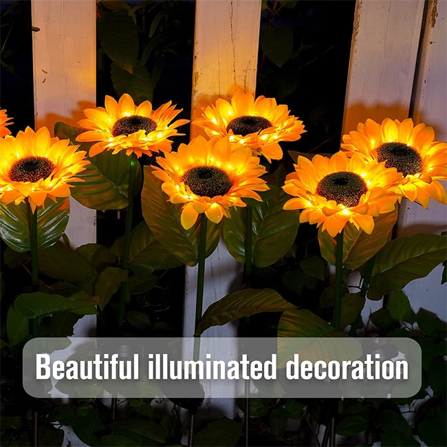 Solar Sunflower Outdoor Garden Light