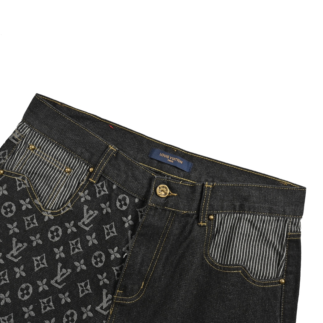 Louis Vuitton & Nigo co-branded heart patch patchwork jeans